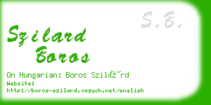 szilard boros business card